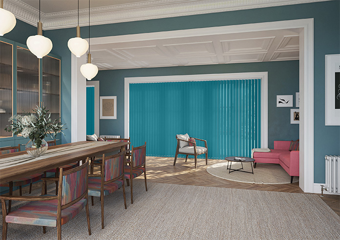 Palermo (Blackout), Teal Blue - Vertical Blind - Image 7